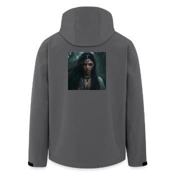 Chaman des profondeurs des bois – Sorcière slave - Veste softshell homme en polyester recyclé Stanley/Stella - charbon - Dos - AI Model Male 185 light (185cm)