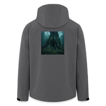 Ancient Oak – Entrance to the Underworld - Men’s Recycled Softshell Jacket by Stanley/Stella - anthracite - Back - AI Model Male 185 light (185cm)