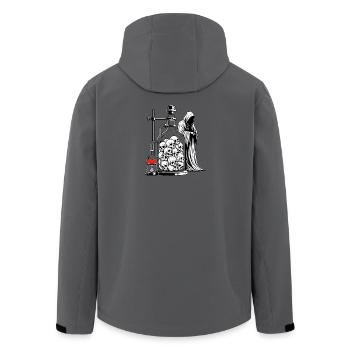Laboratoire d’alchimie du crâne avec art gothique de la Faucheuse - Veste softshell homme en polyester recyclé Stanley/Stella - charbon - Dos - AI Model Male 185 light (185cm)