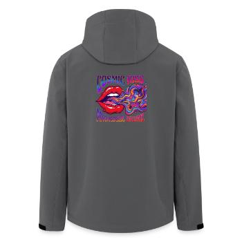 Psychedelic Lips Cosmic Kiss - Men’s Recycled Softshell Jacket by Stanley/Stella - anthracite - Back - AI Model Male 185 light (185cm)