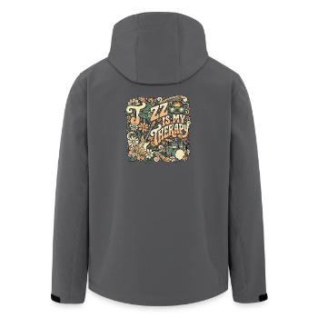 Jazz Therapy Retro - Recycelte Männer Softshell-Jacke von Stanley/Stella - Anthrazit - Hinten - AI Model Male 185 light (185cm)