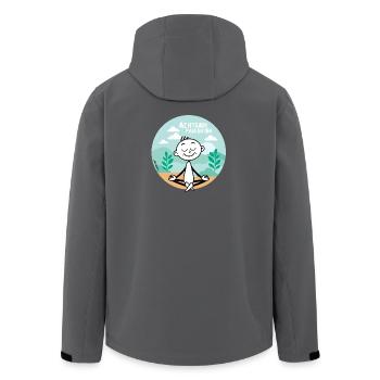Achtsam Faulenzen – Beruhigendes Yoga & Natur Moti - Recycelte Männer Softshell-Jacke von Stanley/Stella - Anthrazit - Hinten - AI Model Male 185 light (185cm)