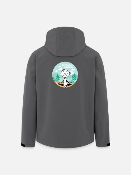 Achtsam Faulenzen – Beruhigendes Yoga & Natur Moti - Recycelte Männer Softshell-Jacke von Stanley/Stella - Anthrazit