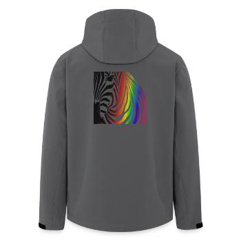 Rainbow Zebra - Recycelte Männer Softshell-Jacke von Stanley/Stella - Anthrazit - Hinten - AI Model Male 185 light (185cm)