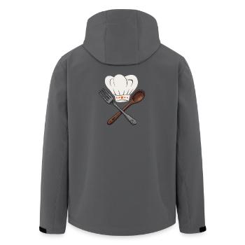 Culinary art stars: chef's hat & cutlery - Men’s Recycled Softshell Jacket by Stanley/Stella - anthracite - Back - AI Model Male 185 light (185cm)
