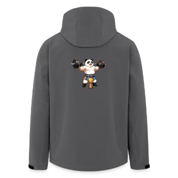 Panda Powerlifting Champion - Veste softshell homme en polyester recyclé Stanley/Stella - charbon - Dos - AI Model Male 185 light (185cm)