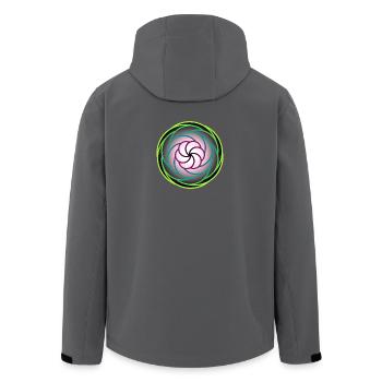 Tourbillon de néons dans une frénésie de couleurs - Veste softshell homme en polyester recyclé Stanley/Stella - charbon - Dos - AI Model Male 185 light (185cm)
