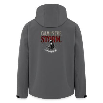 Calm In The Storm - Samurai Ronin Stoic Mindset - Men’s Recycled Softshell Jacket by Stanley/Stella - anthracite - Back - AI Model Male 185 light (185cm)