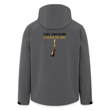 Crawl Through Fire Sword Stoic Warrior Mindset Gif - Men’s Recycled Softshell Jacket by Stanley/Stella - anthracite - Back - AI Model Male 185 light (185cm)