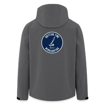 Quitting Time Windsurfing Emblem - Men’s Recycled Softshell Jacket by Stanley/Stella - anthracite - Back - AI Model Male 185 light (185cm)