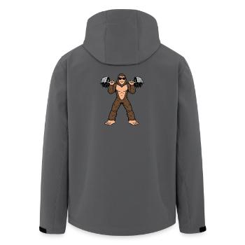 Sasquatch Heavy Dumbbells - Men’s Recycled Softshell Jacket by Stanley/Stella - anthracite - Back - AI Model Male 185 light (185cm)
