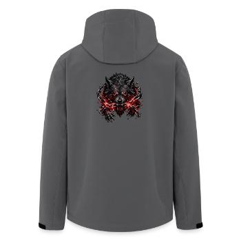 Chain Wolf Fire Gaze - Men’s Recycled Softshell Jacket by Stanley/Stella - anthracite - Back - AI Model Male 185 light (185cm)