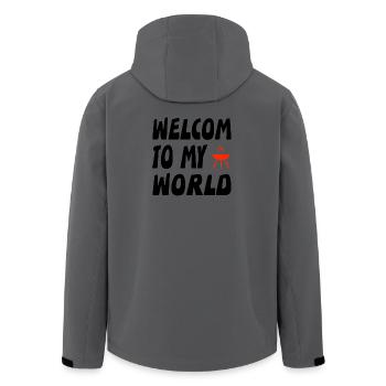 Grill - Men’s Recycled Softshell Jacket by Stanley/Stella - anthracite - Back - AI Model Male 185 light (185cm)