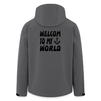 Sail - Men’s Recycled Softshell Jacket by Stanley/Stella - anthracite - Back - AI Model Male 185 light (185cm)