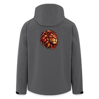 Geometric Fire Lion Pattern - Men’s Recycled Softshell Jacket by Stanley/Stella - anthracite - Back - AI Model Male 185 light (185cm)
