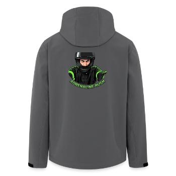 Biker Adrenaline Rush Helmet - Men’s Recycled Softshell Jacket by Stanley/Stella - anthracite - Back - AI Model Male 185 light (185cm)