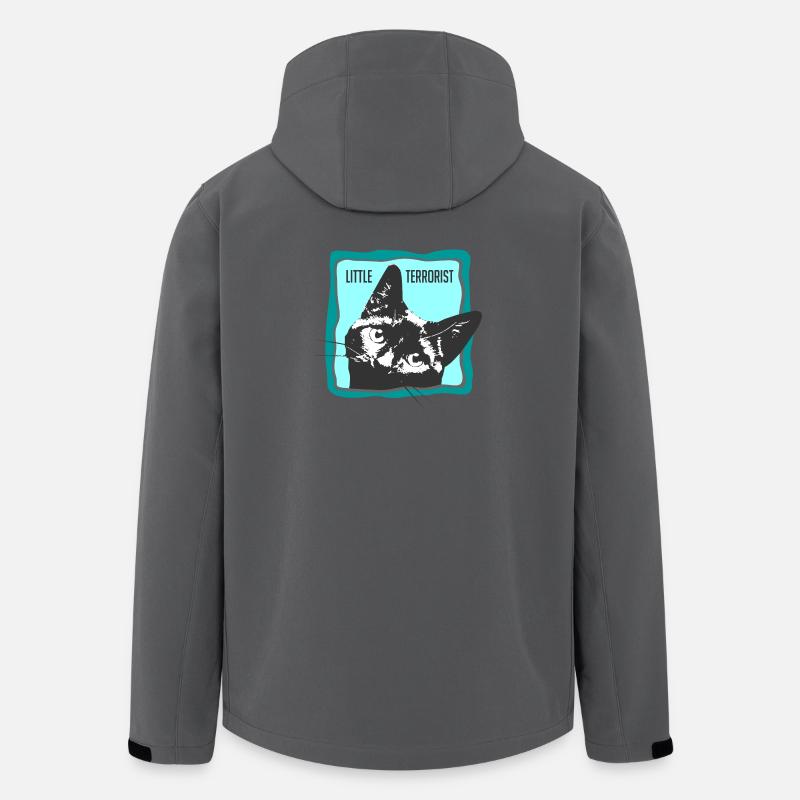Cat portrait with slogans - Men’s Recycled Softshell Jacket by Stanley/Stella - anthracite