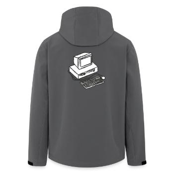 T-Shirt PC Computer Vintage Computer Geschenkidee - Recycelte Männer Softshell-Jacke von Stanley/Stella - Anthrazit - Hinten - AI Model Male 185 light (185cm)