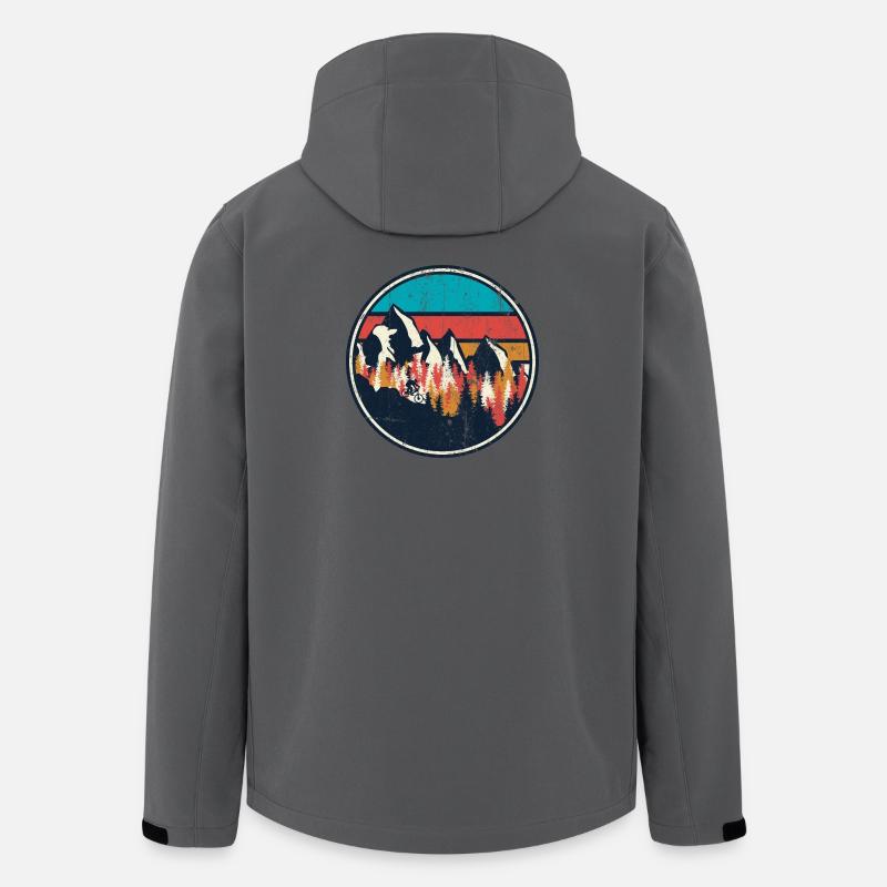 Retro Mountain Trail Kreis - Recycelte Männer Softshell-Jacke von Stanley/Stella - Anthrazit