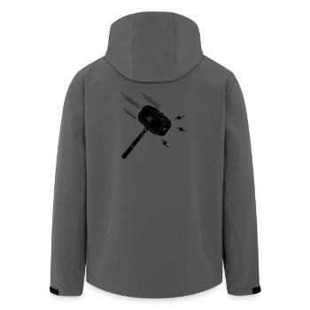 Hammer von Thor Thors Hammer Mjolnir Blitz stral - Recycelte Männer Softshell-Jacke von Stanley/Stella - Anthrazit - Hinten - AI Model Male 185 light (185cm)