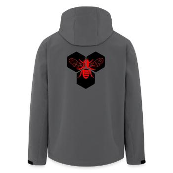 Honigbiene auf Wabe - Recycelte Männer Softshell-Jacke von Stanley/Stella - Anthrazit - Hinten - AI Model Male 185 light (185cm)