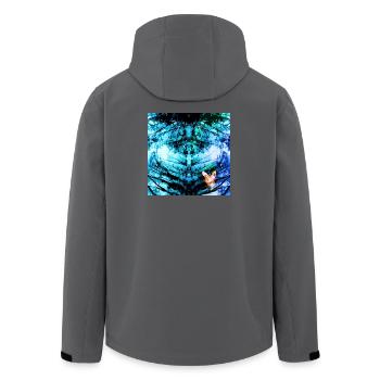 Blue Psychedelic Butterfly - Men’s Recycled Softshell Jacket by Stanley/Stella - anthracite - Back - AI Model Male 185 light (185cm)