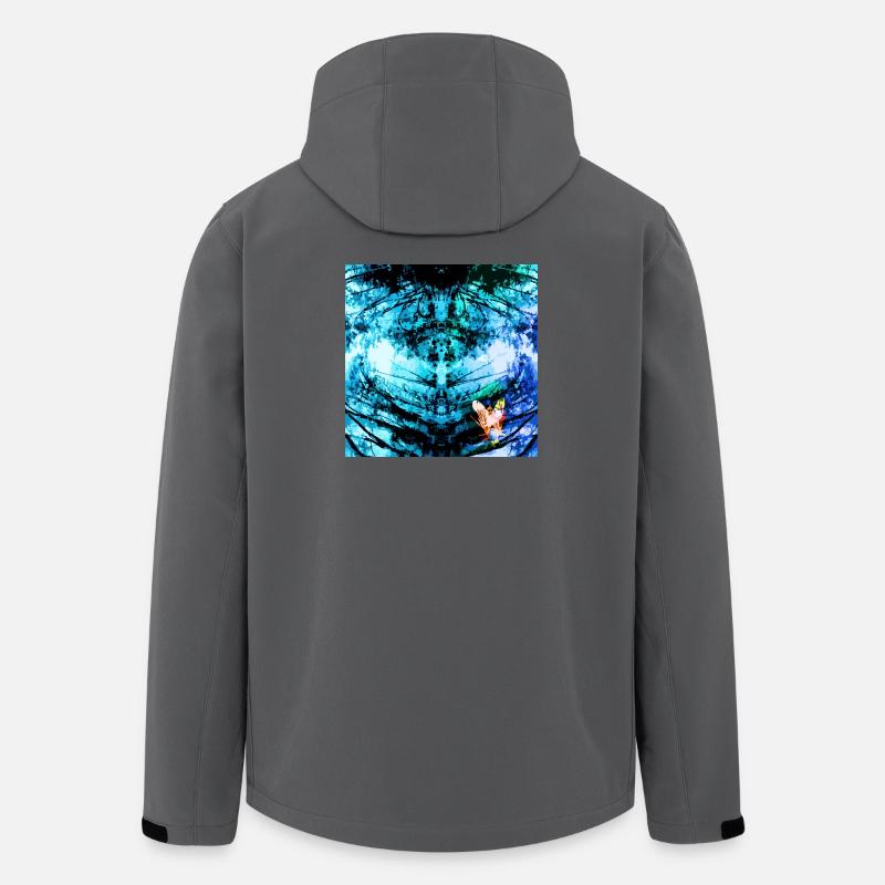 Papillon psychédélique bleu - Veste softshell homme en polyester recyclé Stanley/Stella - charbon