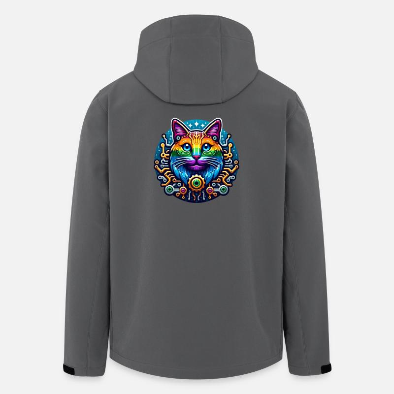 Mechanical Rainbow Cat - Men’s Recycled Softshell Jacket by Stanley/Stella - anthracite