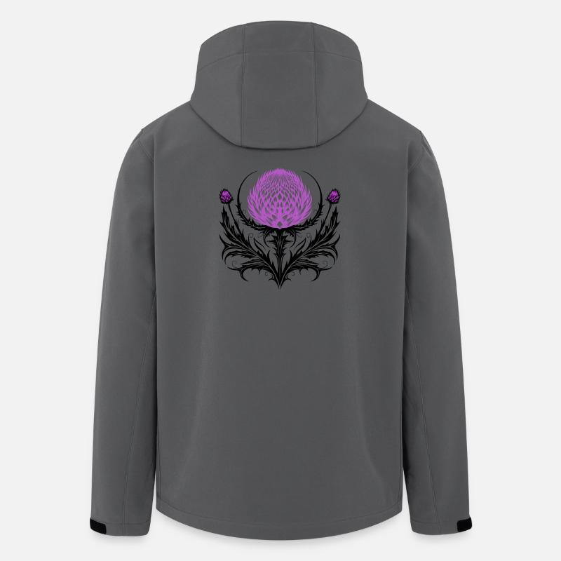 Distel Tattoo Scottish Thistle Botanical Art - Recycelte Männer Softshell-Jacke von Stanley/Stella - Anthrazit
