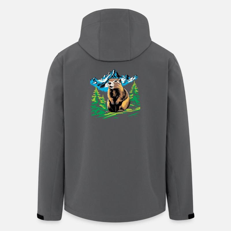 Murmeltier der Alpen - Recycelte Männer Softshell-Jacke von Stanley/Stella - Anthrazit