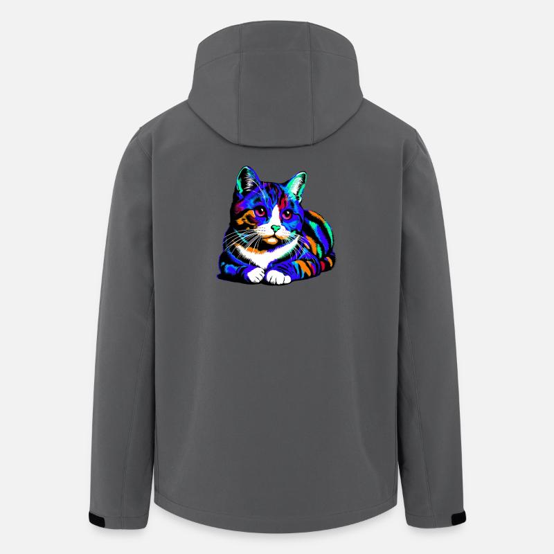 Katze - Recycelte Männer Softshell-Jacke von Stanley/Stella - Anthrazit