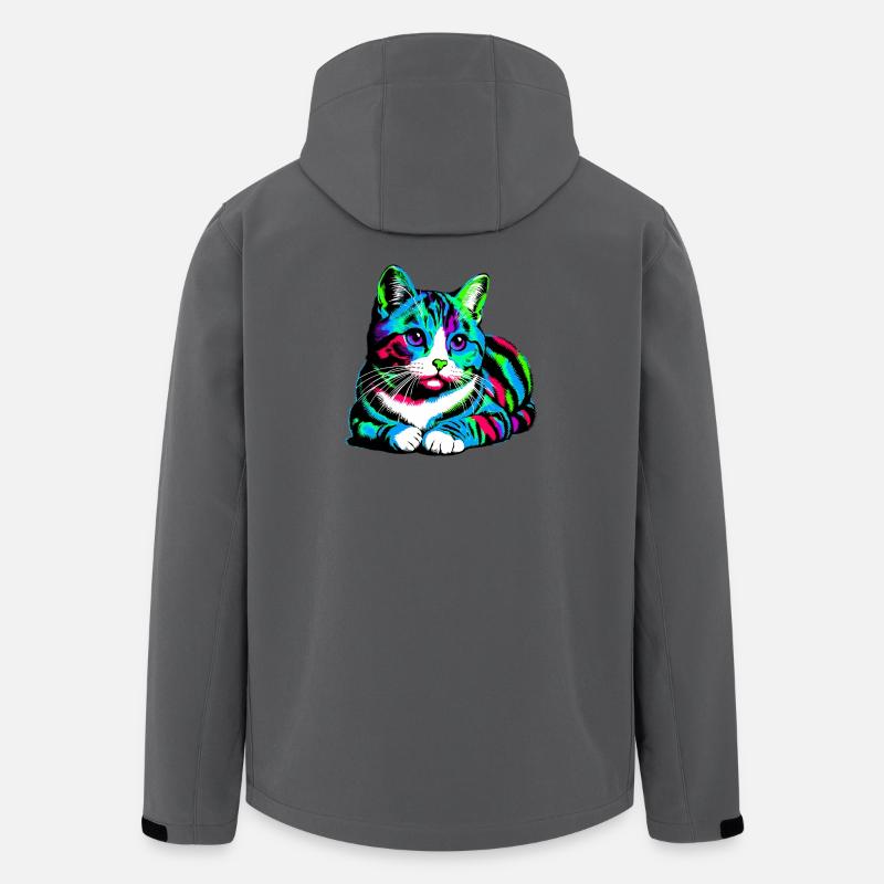 Katze - Recycelte Männer Softshell-Jacke von Stanley/Stella - Anthrazit