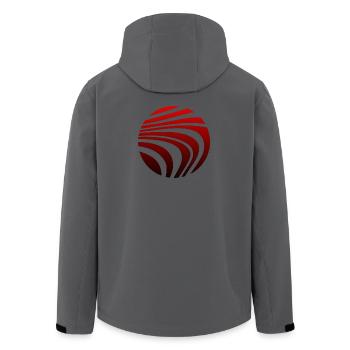 Psychedelisches Muster Rot Schwarz Verlauf - Recycelte Männer Softshell-Jacke von Stanley/Stella - Anthrazit - Hinten - AI Model Male 185 light (185cm)