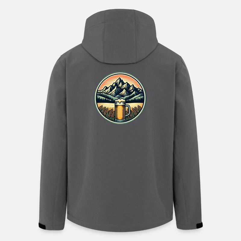 Alpenland Biergarten Illustration - Recycelte Männer Softshell-Jacke von Stanley/Stella - Anthrazit
