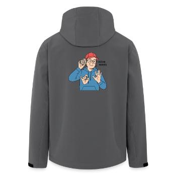 Sign Language Ocean Waves - Men’s Recycled Softshell Jacket by Stanley/Stella - anthracite - Back - AI Model Male 185 light (185cm)