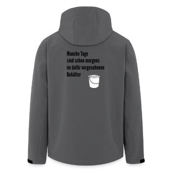 Tag im Eimer  - Recycelte Männer Softshell-Jacke von Stanley/Stella - Anthrazit - Hinten - AI Model Male 185 light (185cm)