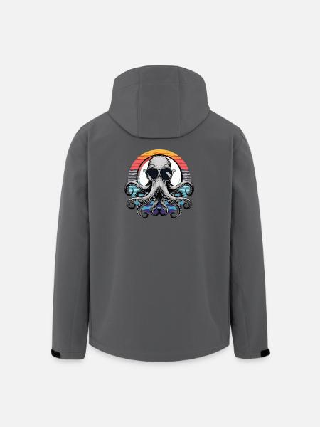 Octopus with sunglasses - Men’s Recycled Softshell Jacket by Stanley/Stella - anthracite