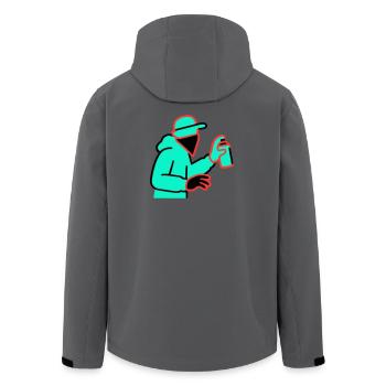 Neon Graffiti Sprayer - Recycelte Männer Softshell-Jacke von Stanley/Stella - Anthrazit - Hinten - AI Model Male 185 light (185cm)