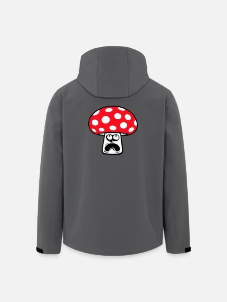Mushroom frightened, panicking, looking up, - Men’s Recycled Softshell Jacket by Stanley/Stella - anthracite