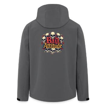 Bad Attitude Skull Roses - Men’s Recycled Softshell Jacket by Stanley/Stella - anthracite - Back - AI Model Male 185 light (185cm)