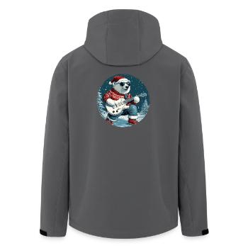 Ours polaire guitare de Noël Ours polaire - Veste softshell homme en polyester recyclé Stanley/Stella - charbon - Dos - AI Model Male 185 light (185cm)