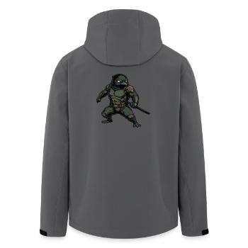 Fierce Penguin Ninja - Men’s Recycled Softshell Jacket by Stanley/Stella - anthracite - Back - AI Model Male 185 light (185cm)