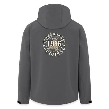 40th Birthday 2026 Swabian Original Gift - Men’s Recycled Softshell Jacket by Stanley/Stella - anthracite - Back - AI Model Male 185 light (185cm)