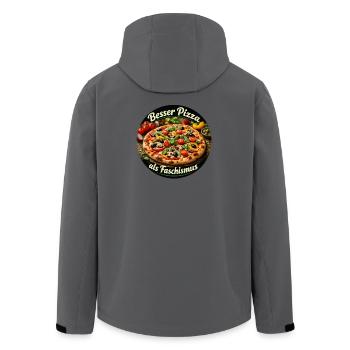 Better pizza than fascism - Men’s Recycled Softshell Jacket by Stanley/Stella - anthracite - Back - AI Model Male 185 light (185cm)