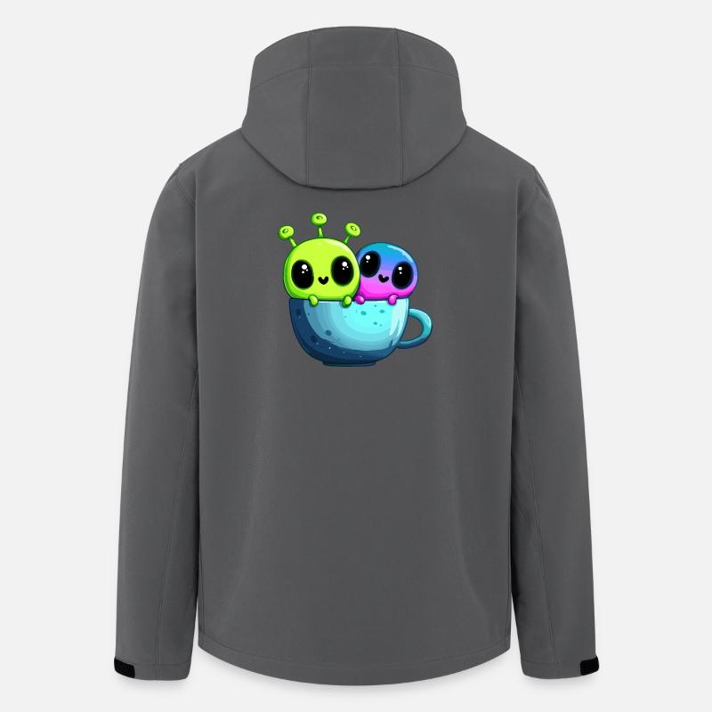Little Alien Couple in Teacup - Men’s Recycled Softshell Jacket by Stanley/Stella - anthracite