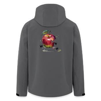 Colorful apple with ants - Men’s Recycled Softshell Jacket by Stanley/Stella - anthracite - Back - AI Model Male 185 light (185cm)