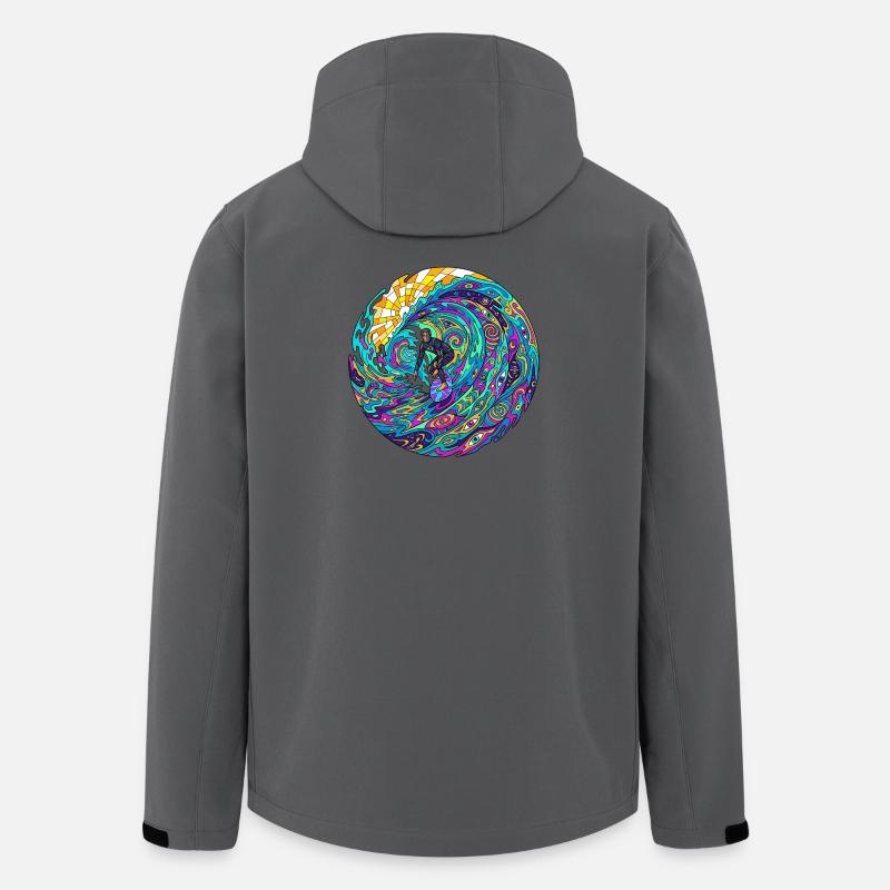 Psychedelic Surf Wave - Men’s Recycled Softshell Jacket by Stanley/Stella - anthracite
