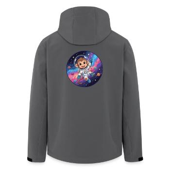 Affen-Astronaut im Sternenraum - Recycelte Männer Softshell-Jacke von Stanley/Stella - Anthrazit - Hinten - AI Model Male 185 light (185cm)