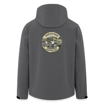 Mountain Roads: Motorcycle Adventures - Men’s Recycled Softshell Jacket by Stanley/Stella - anthracite - Back - AI Model Male 185 light (185cm)
