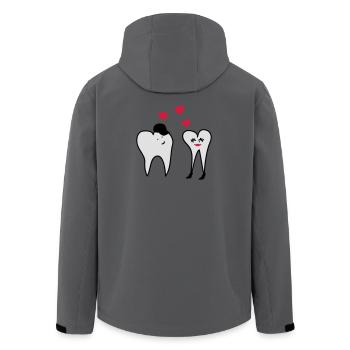 Teeth in love - Men’s Recycled Softshell Jacket by Stanley/Stella - anthracite - Back - AI Model Male 185 light (185cm)